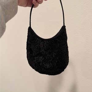 La Regale Black Beaded Mini Bag